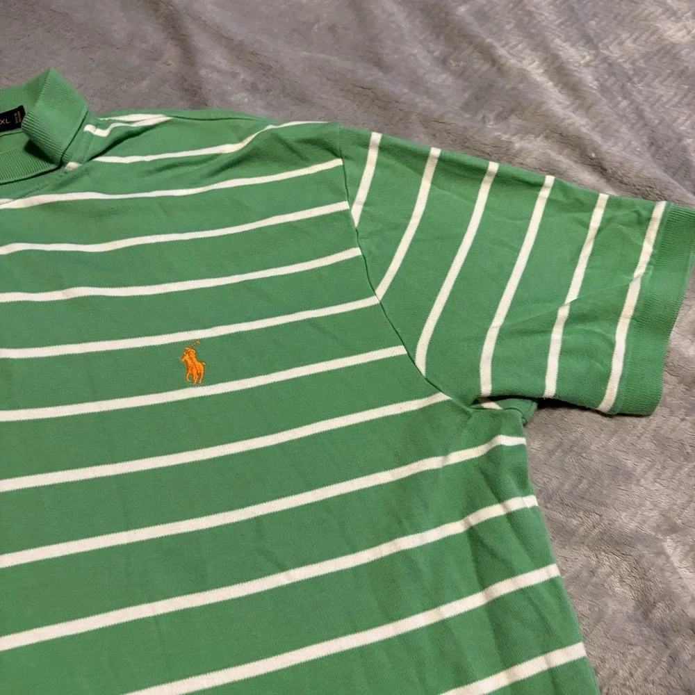 Polo Ralph Lauren Men's XL Short Sleeve Green & White Polo Shirt